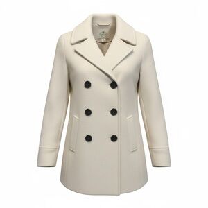 St. John's Bay Women's Off-White Wool Pea Coat